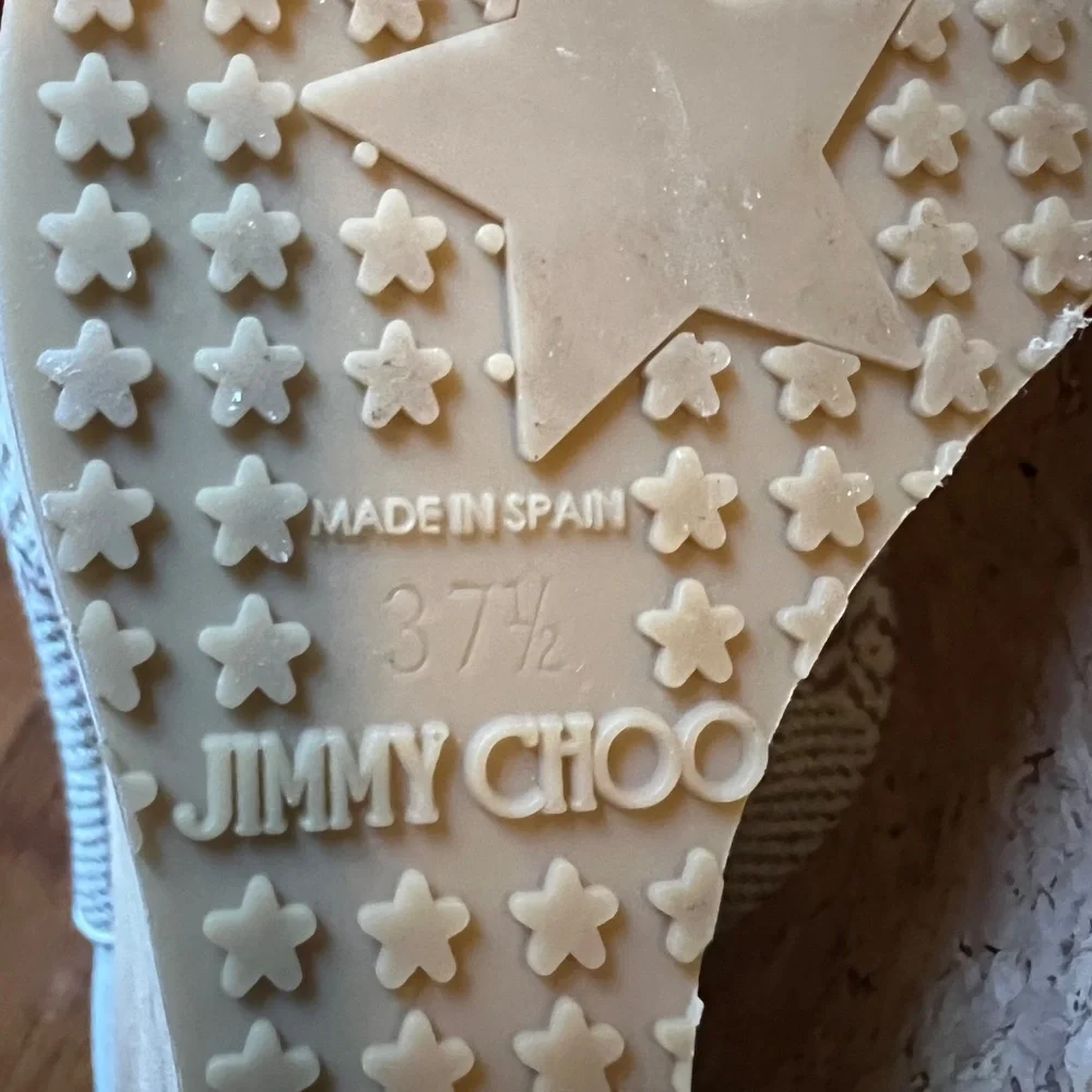 Jimmy Choo White and Natural Cork Woven Peep-Toe Wedge Sandals